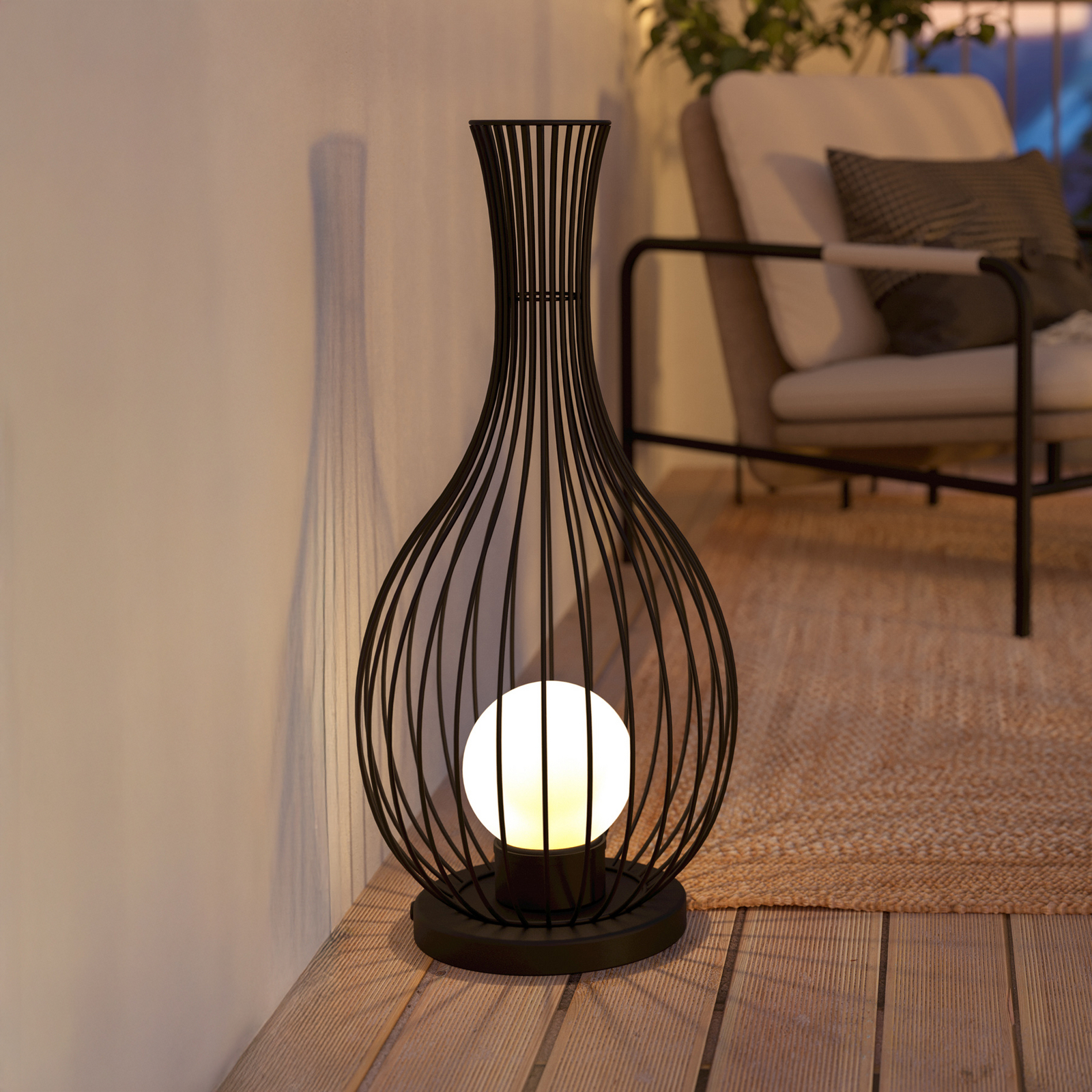 EGLO Fossombrone buiten-vloerlamp, zwart